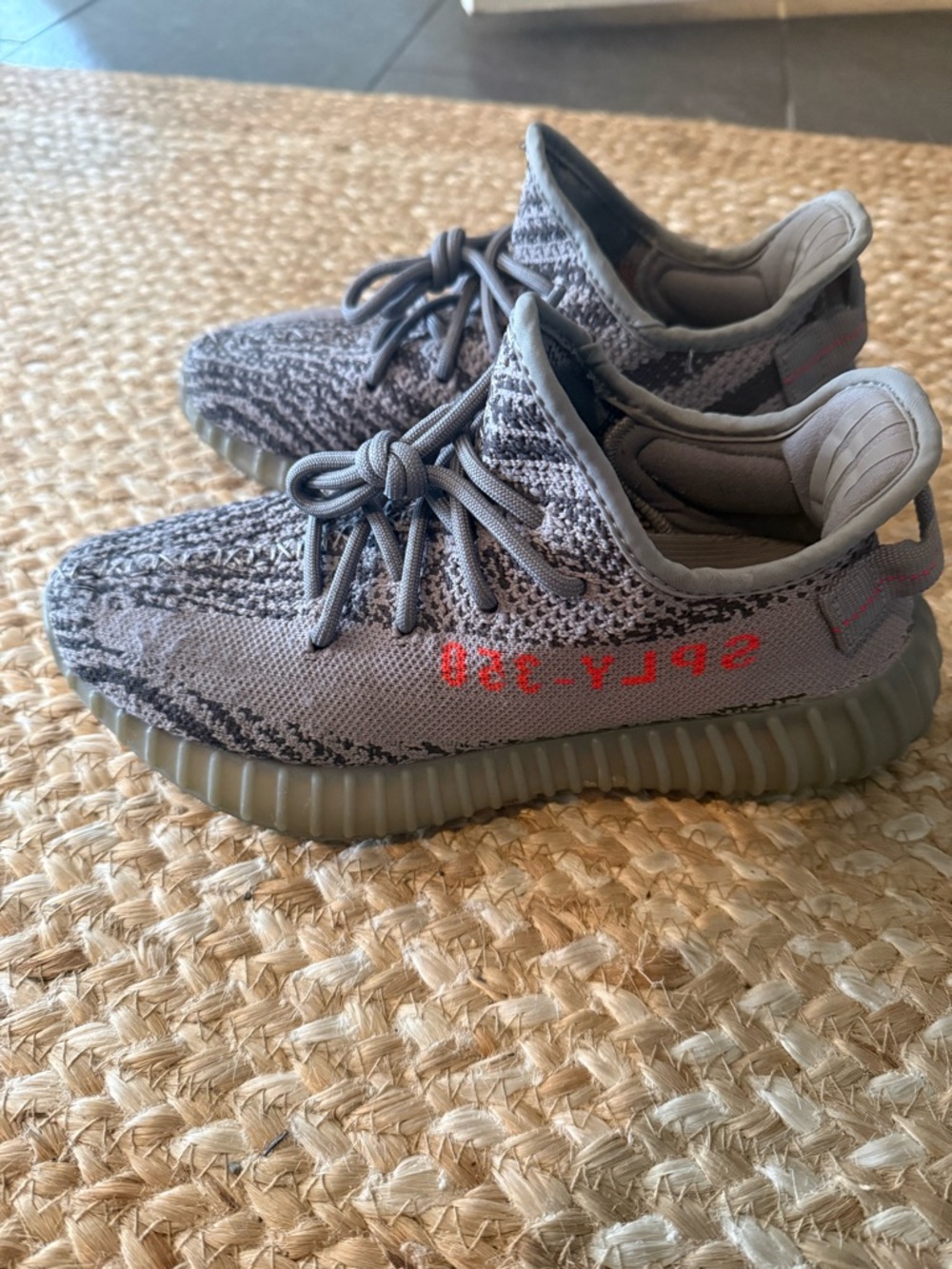 Yeezy Boost 350 V2 Gray with Orange Side Lettering